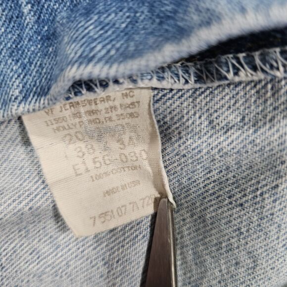 LEE Made USA VINTAGE Cotton Jeans Straight Leg Light Wash E156-030 MENS 38X34 - Picture 10 of 11